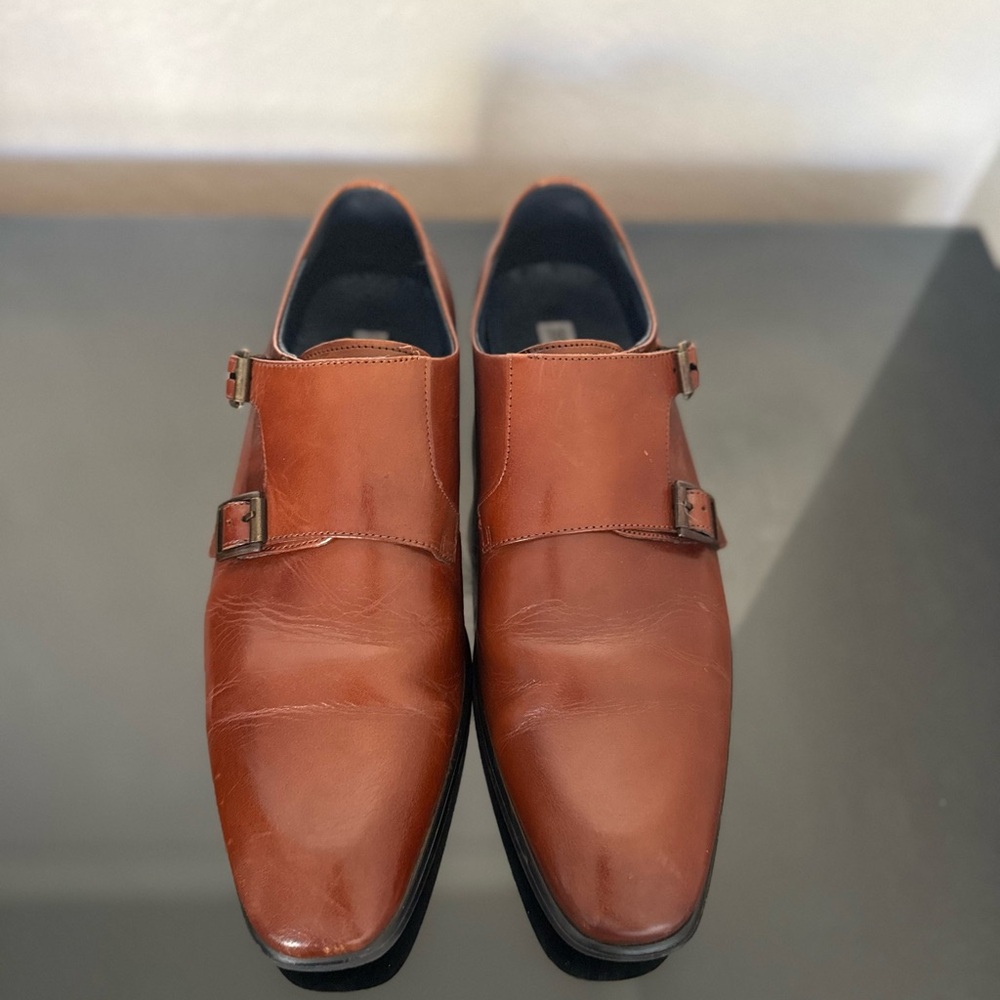 STEVE MADDEN Men's Leather Monk Strap Shoes
